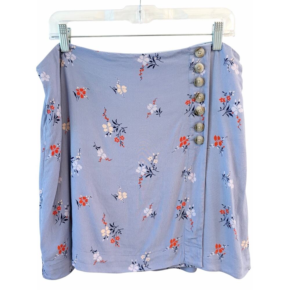 Madewell Mini Skirt Blue Aloha Floral Size 12 - Picture 2 of 8